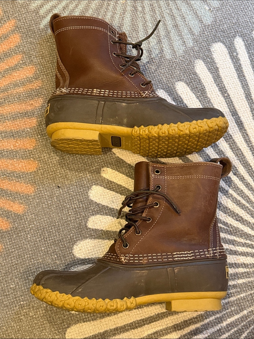 L.L. Bean Brown Leather aUpper Duck Boots Size 8?? - Picture 5 of 7